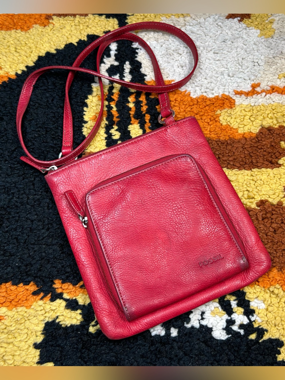 FOSSIL, leather crossbody bag!!